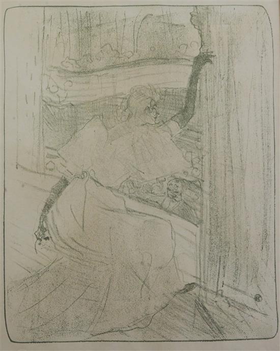 Henri de Toulouse-Lautrec (1864-1901) Yvette Guilbert Saluant le Public 12.5 x 10in.